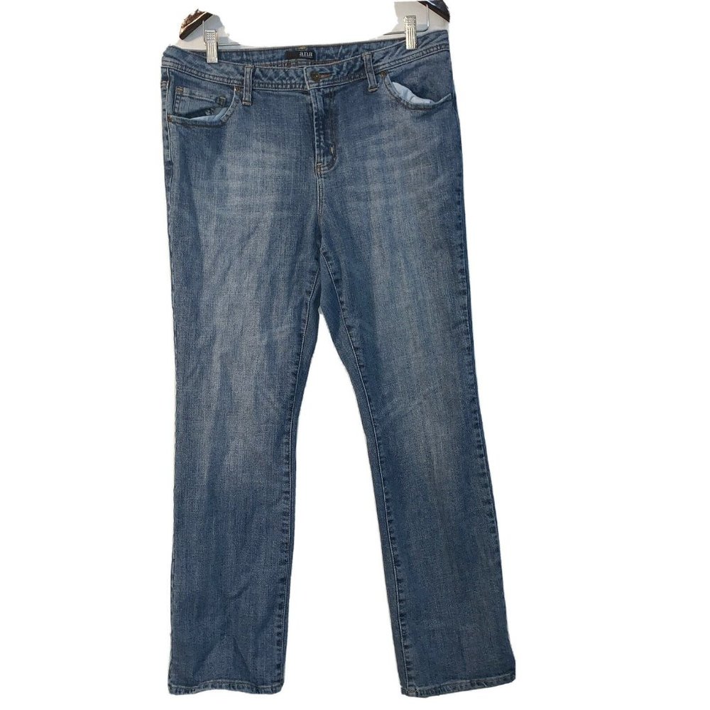 ANA A New Approach Jeans Womens Size 16 Mid Rise Blue Straight Denim